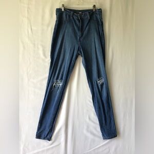 Fashion Nova Distressed Blue Skinny Jeans